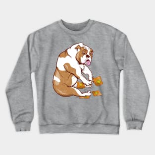 English bulldog crocheting Crewneck Sweatshirt